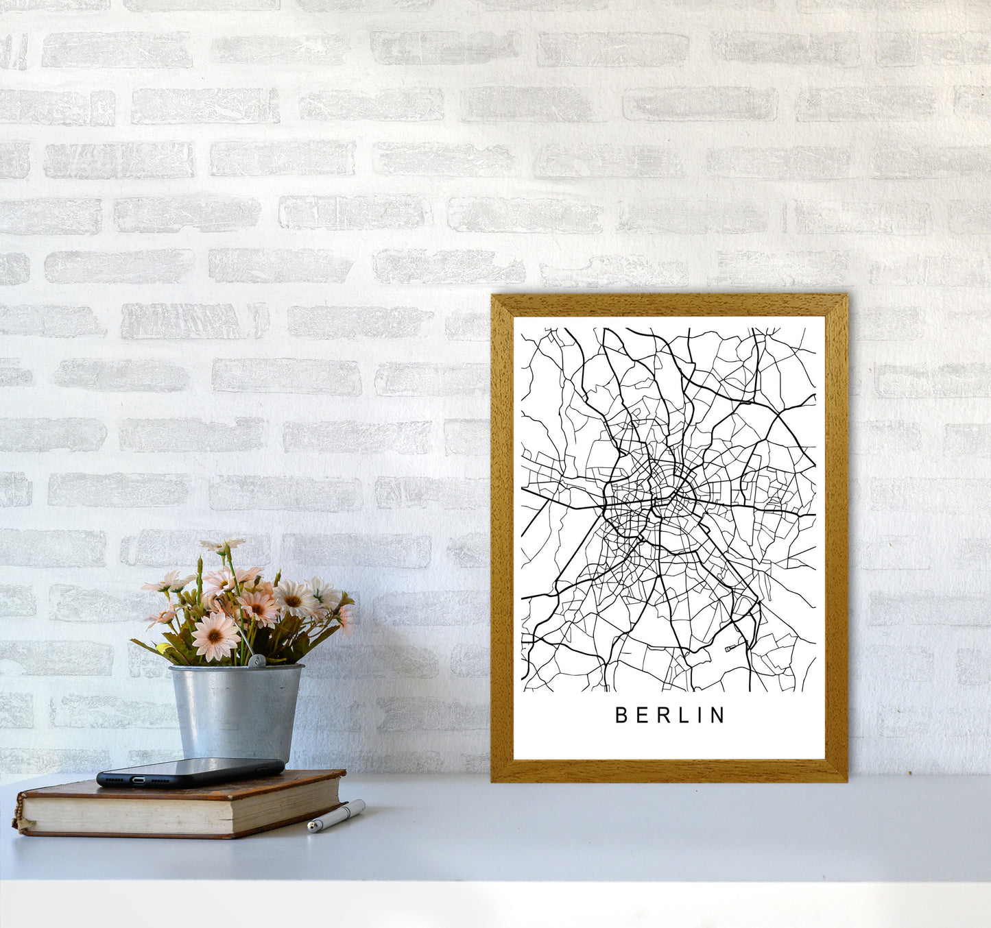 Berlin Map Art Print by Pixy Paper A3 Print Only