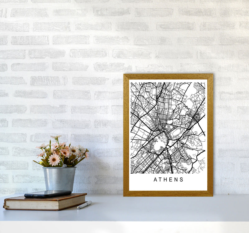 Athens Map Art Print by Pixy Paper A3 Print Only