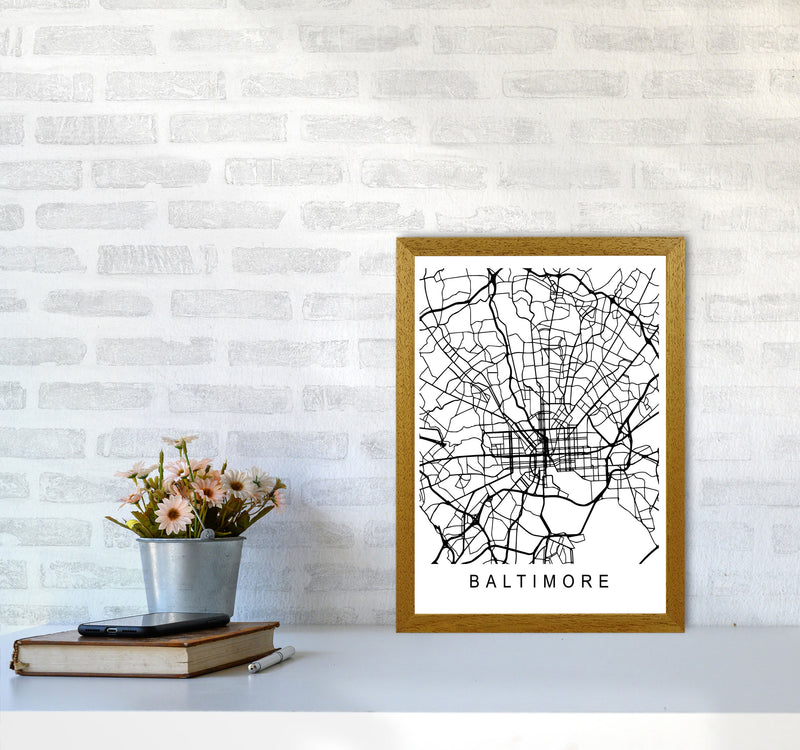 Baltimore Map Art Print by Pixy Paper A3 Print Only
