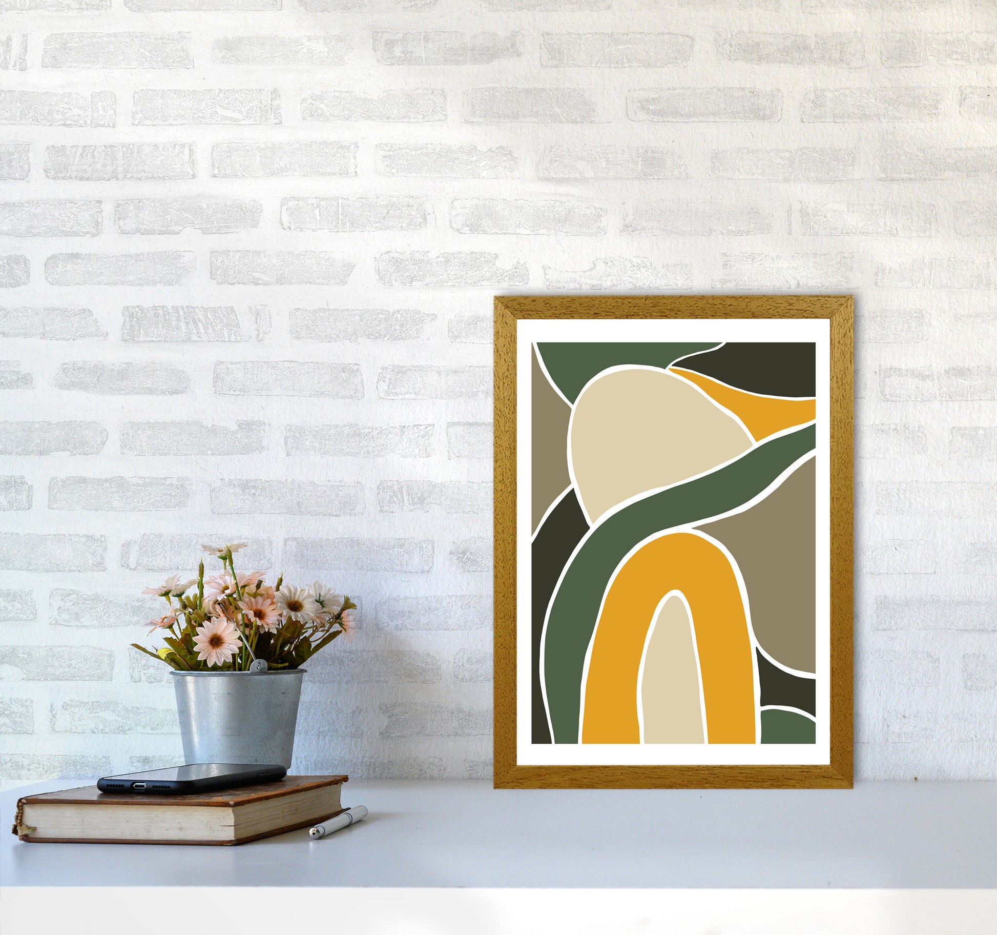Wild Collection Rainbow and Hills Abstract Art Print by Pixy Paper A3 Print Only