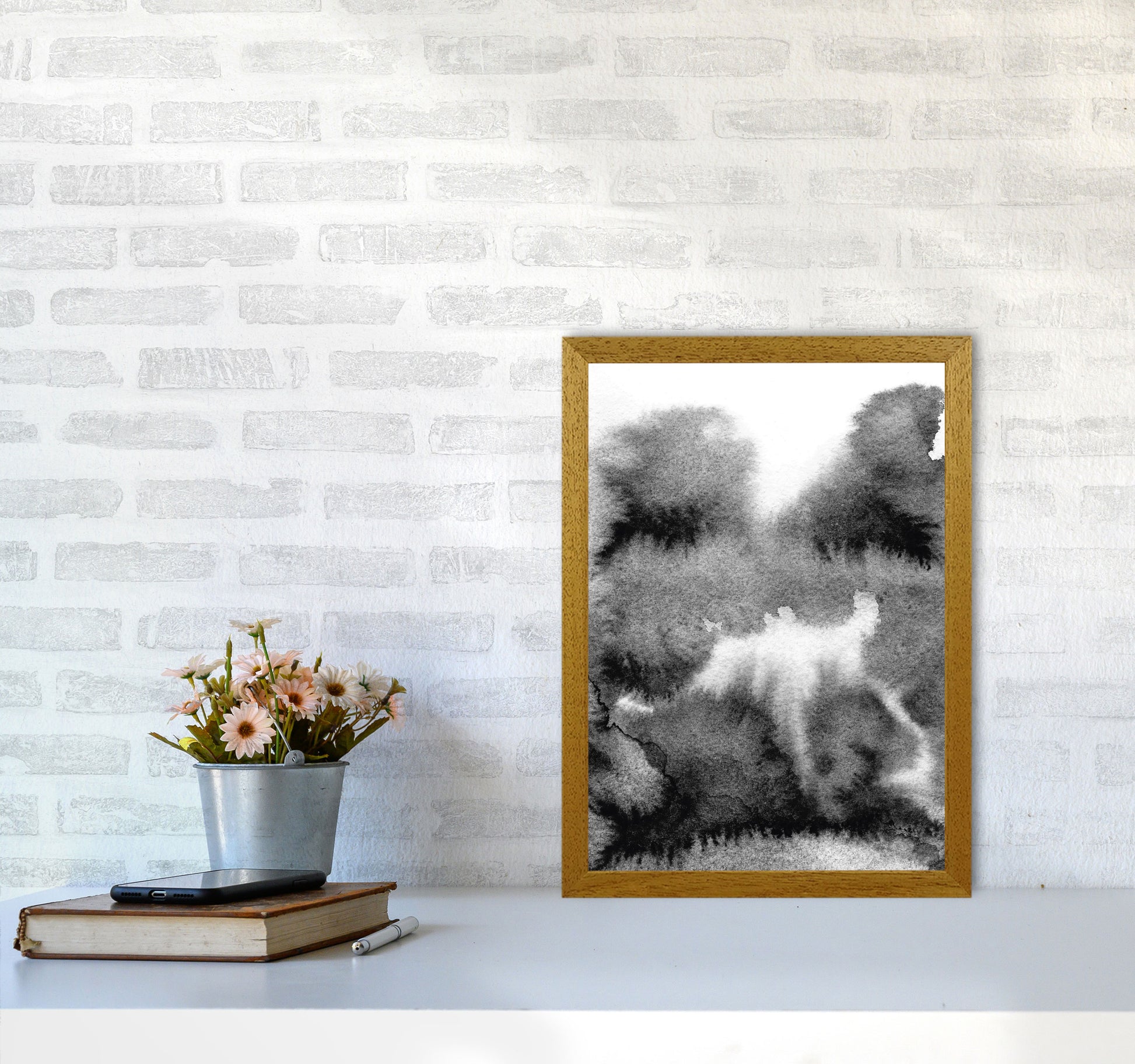 Majestic Monochrome Watercolour 17 Art Print by Pixy Paper A3 Print Only