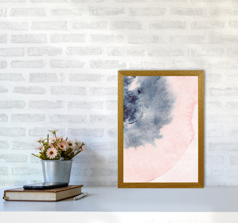 Sand Pink and Navy Watercolour 05 Art Print by Pixy Paper A3 Print Only