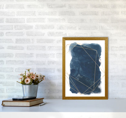 Aztec Navy Watercolour Art Print by Pixy Paper A3 Print Only