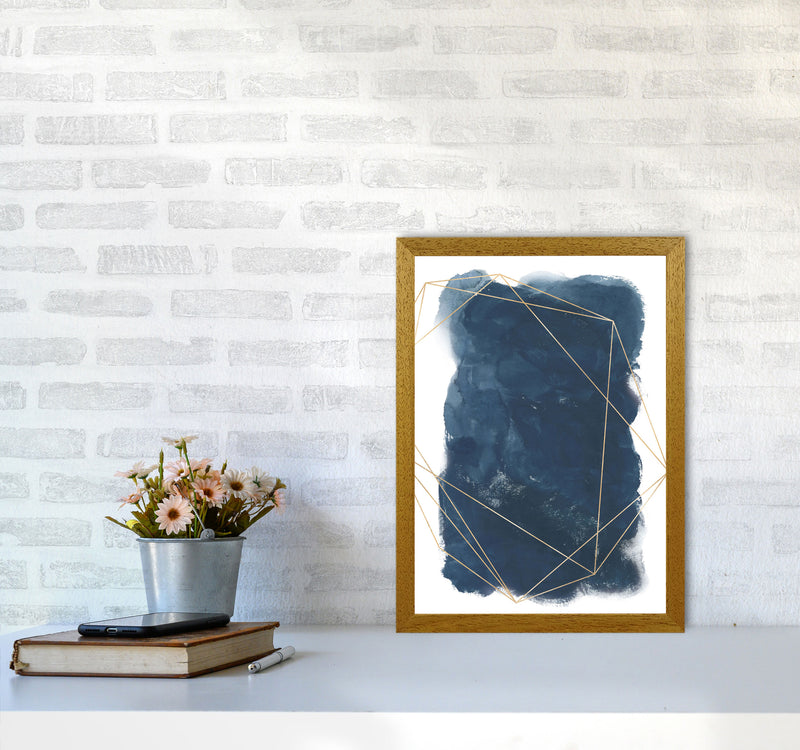 Aztec Navy Watercolour Art Print by Pixy Paper A3 Print Only