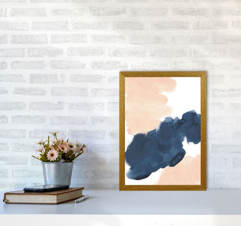 Aztec Blush and Navy Watercolour 02 Art Print by Pixy Paper A3 Print Only
