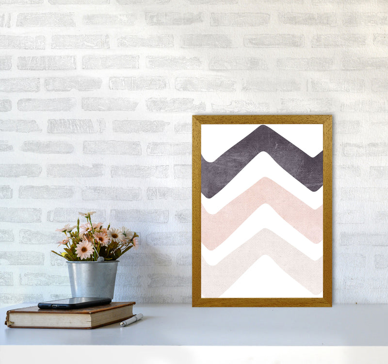 Zig zags pink cotton Art Print by Pixy Paper A3 Print Only
