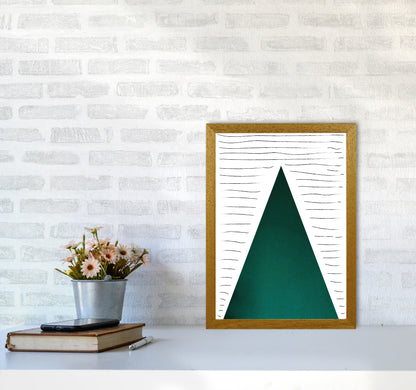 Mountain lines emerald Art Print by Pixy Paper A3 Print Only