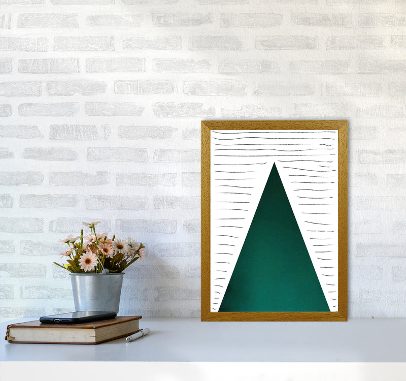 Mountain lines emerald Art Print by Pixy Paper A3 Print Only