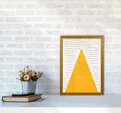 Mountains lines mustard Art Print by Pixy Paper A3 Print Only