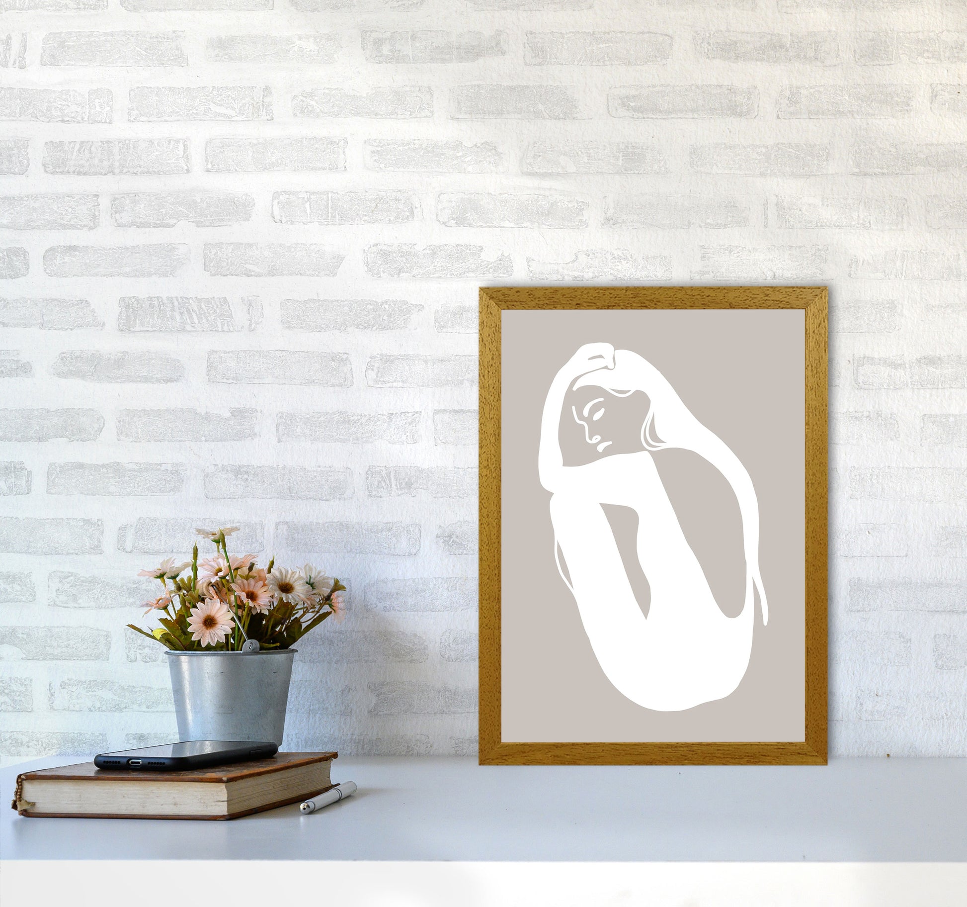 Inspired Stone Woman Silhouette Art Print by Pixy Paper A3 Print Only