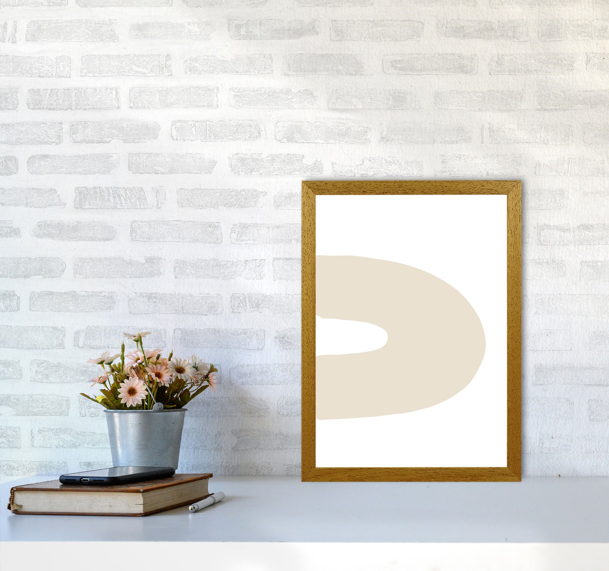 Inspired Side Beige Rainbow Art Print by Pixy Paper A3 Print Only