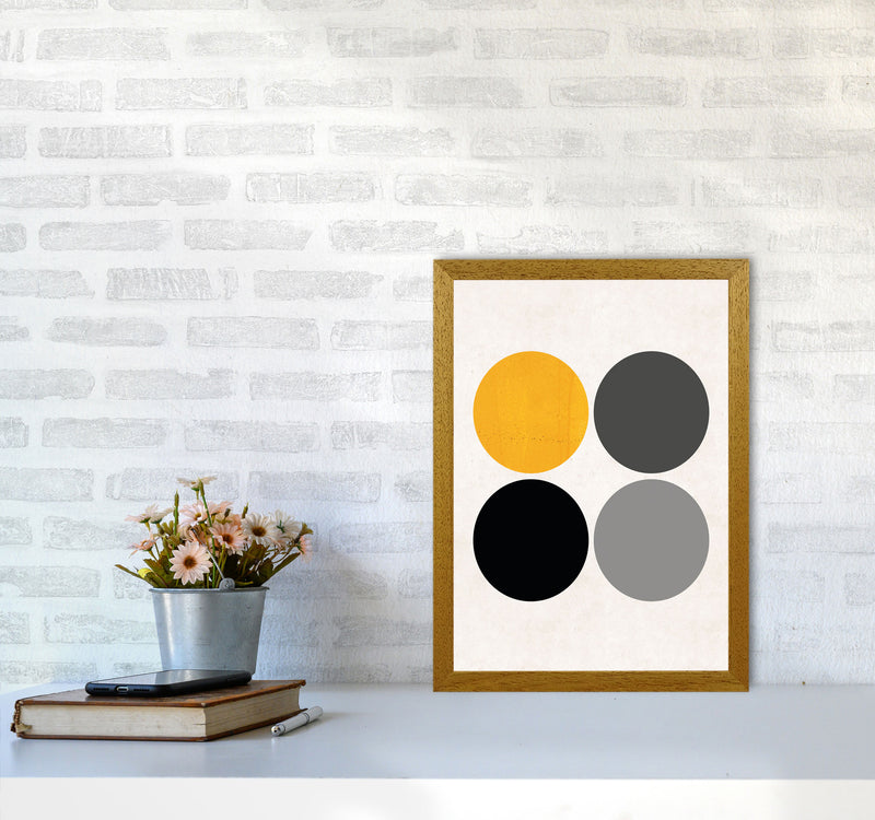 Circles Mustard Art Print by Pixy Paper A3 Print Only