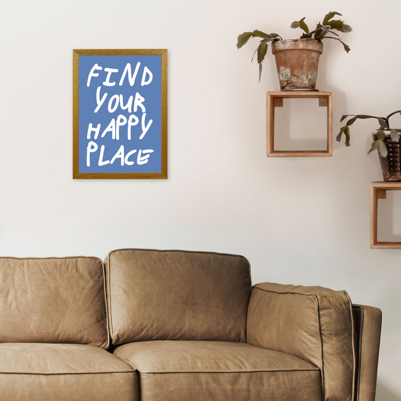 Find Your Happy Place Blue Art Print by Pixy Paper A3 Print Only