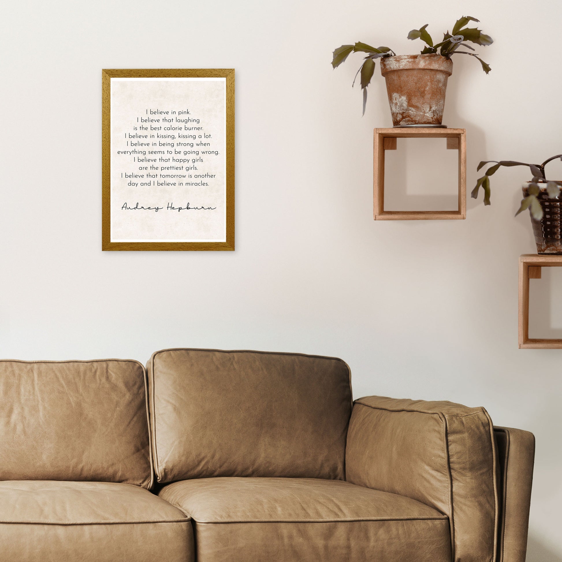 Happy Girls Are The Prettiest - Audrey Hepburn Art Print by Pixy Paper A3 Print Only