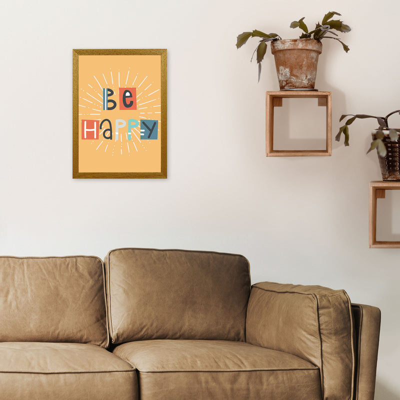 Be happy Neutral kids Art Print by Pixy Paper A3 Print Only