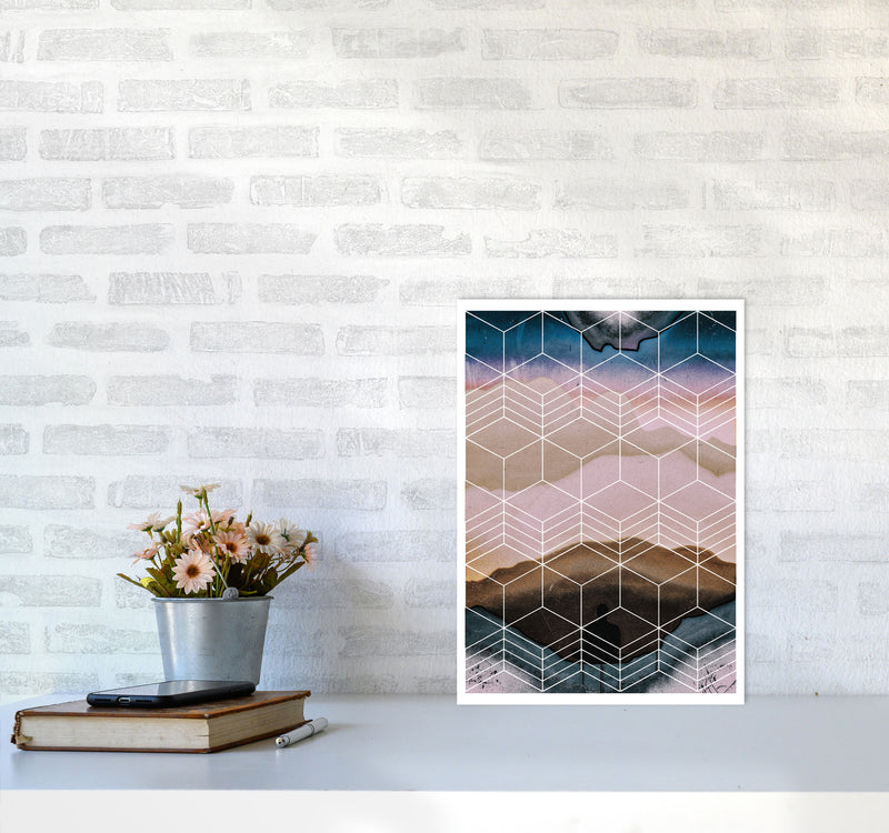 Geometric Abstract Modern Print A3 Black Frame