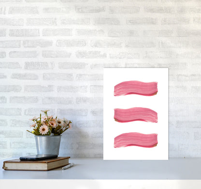 Light Pink Abstract Paint Strokes Modern Print A3 Black Frame