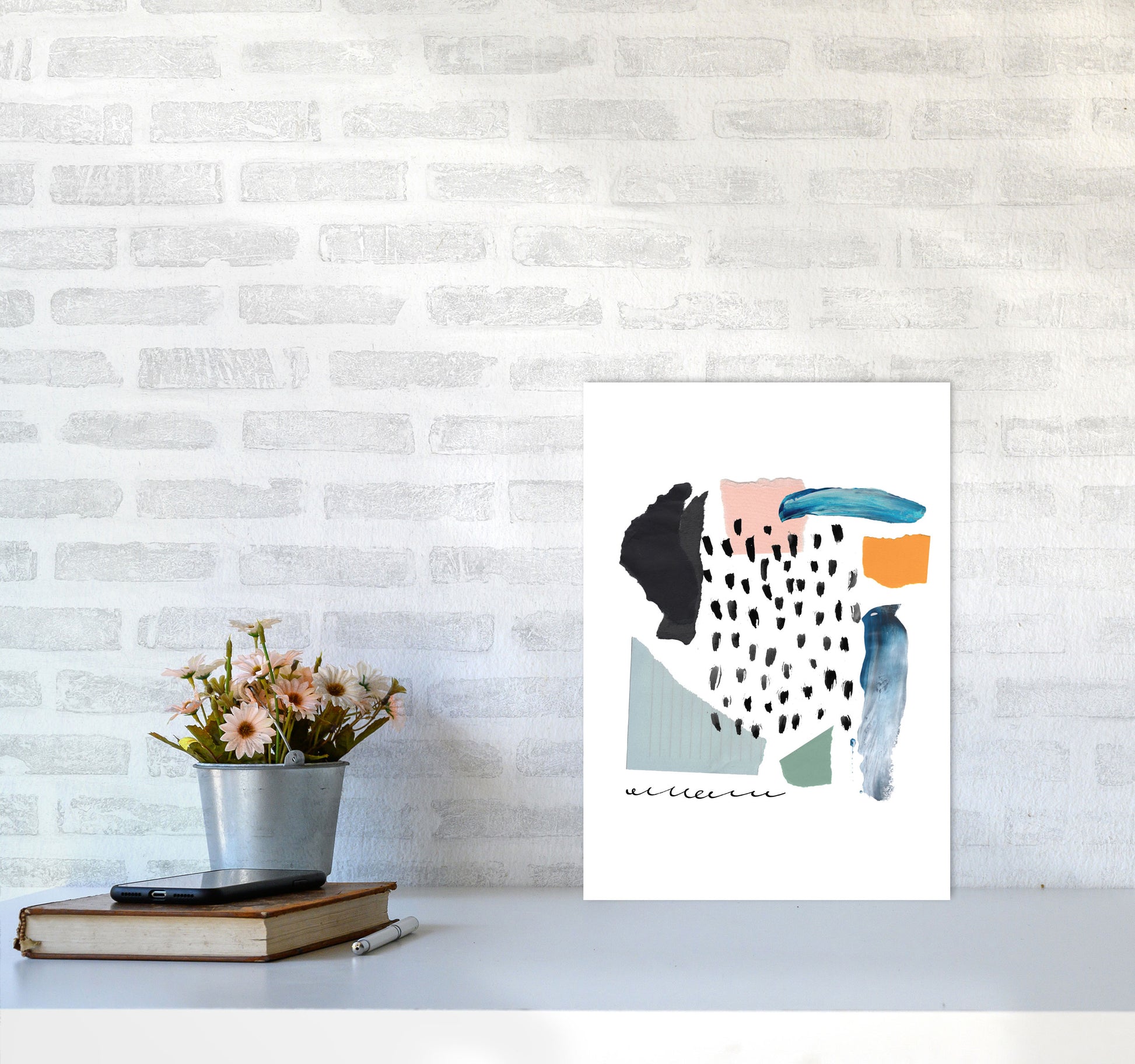 Abstract Shapes Artboard Modern Print A3 Black Frame