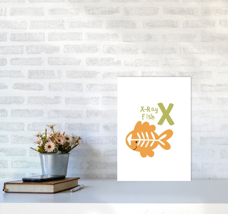 Alphabet Animals, X Is For X-Ray Fish, Nursey Wall Art Poster A3 Black Frame