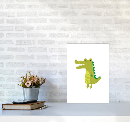 Children&#39;s Animals, Alligator Modern Print A3 Black Frame