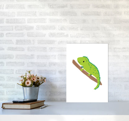 Children&#39;s Animals, Iguana Modern Print A3 Black Frame