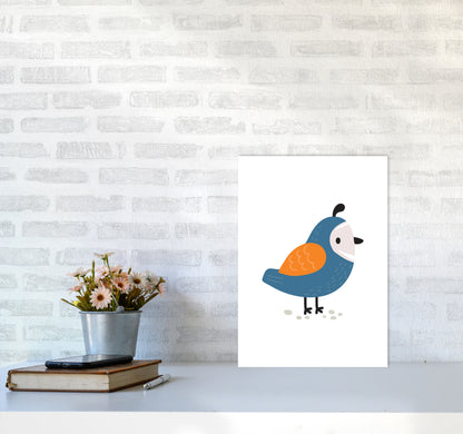 Children&#39;s Animals, Quail Modern Print A3 Black Frame