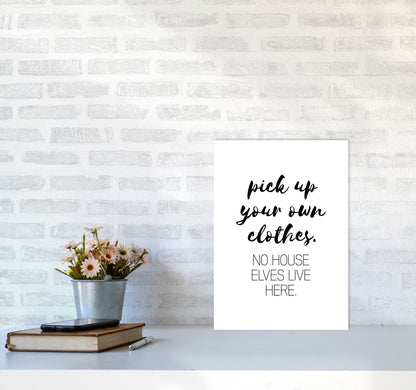 House Elves, Bathroom Framed Typography Wall Art Print A3 Black Frame