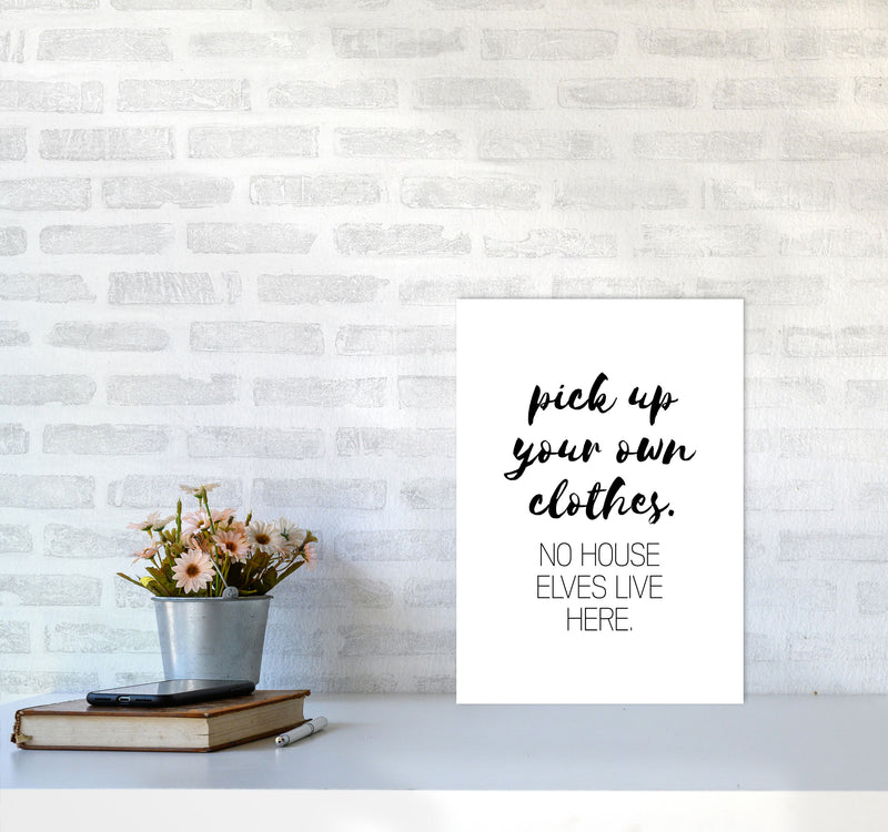 House Elves, Bathroom Framed Typography Wall Art Print A3 Black Frame