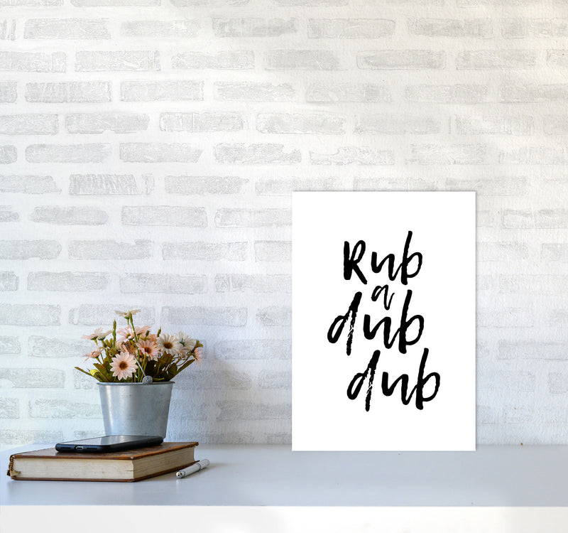 Rub A Dub Dub, Bathroom Modern Print, Framed Bathroom Wall Art A3 Black Frame