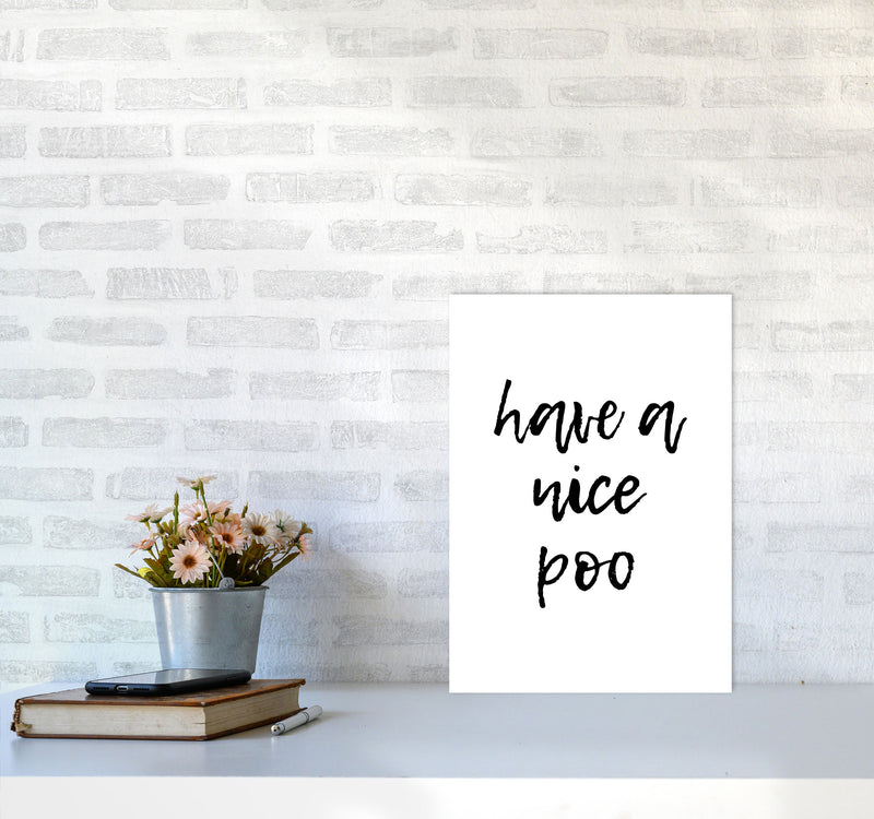 Have A Nice Poo, Bathroom Modern Print, Framed Bathroom Wall Art A3 Black Frame