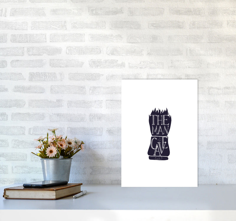 The Man Cave 2 Modern Print, Framed Bathroom Wall Art A3 Black Frame