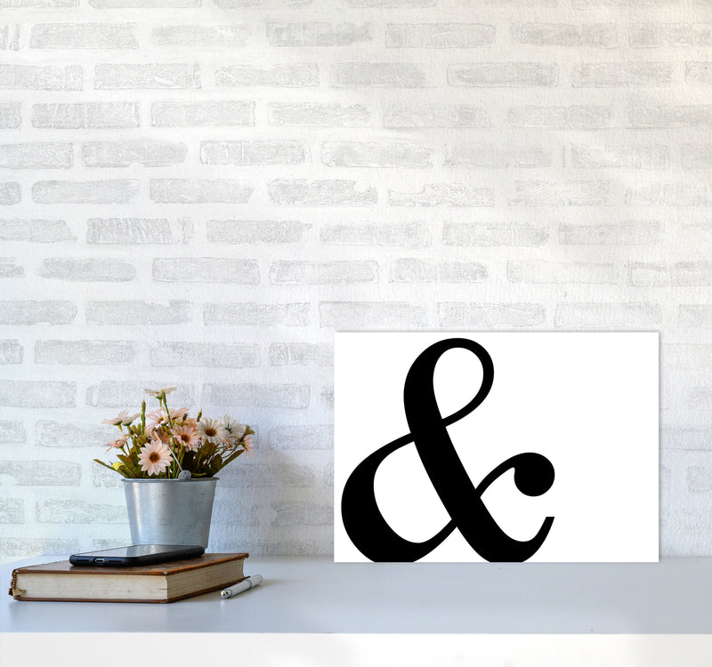 Ampersand Landscape Framed Typography Wall Art Print A3 Black Frame