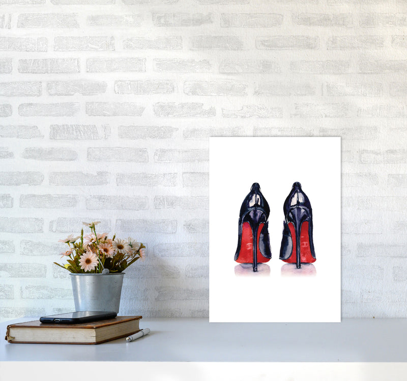 Black High Heels Modern Print A3 Black Frame