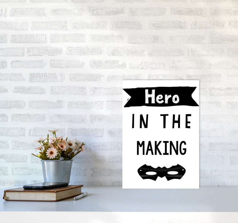 Hero In The Making Framed Nursey Wall Art Print A3 Black Frame