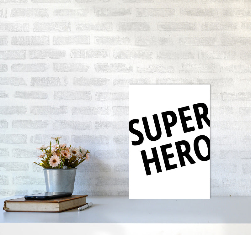 Superhero Framed Nursey Wall Art Print A3 Black Frame