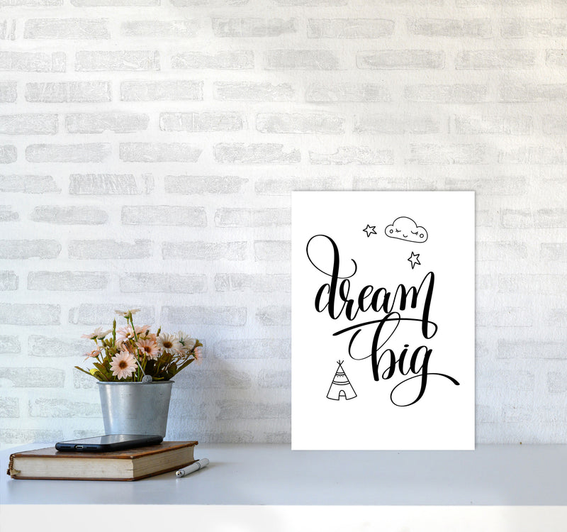 Dream Big Black Framed Nursey Wall Art Print A3 Black Frame
