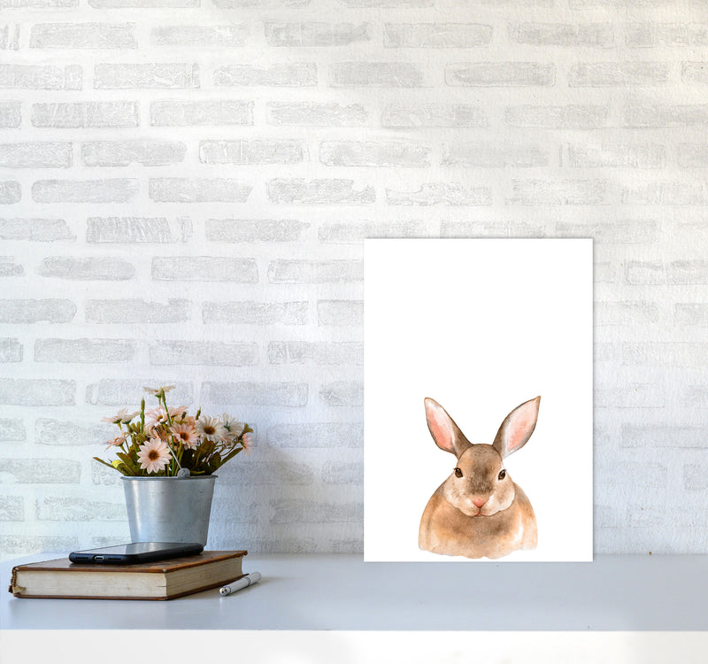 Forest Friends, Cute Bunny Modern Print Animal Art Print A3 Black Frame