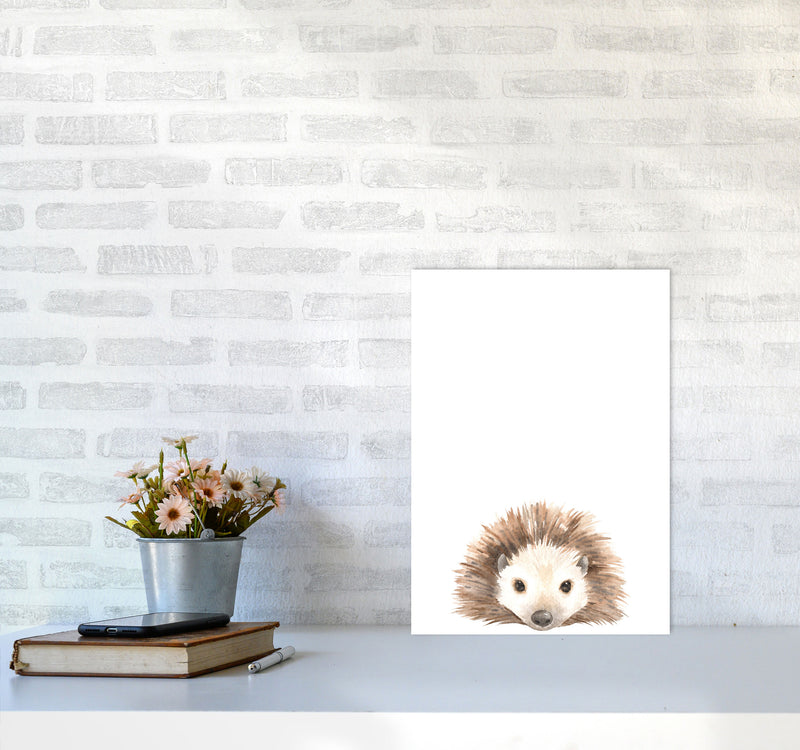 Forest Friends, Cute Hedgehog Modern Print Animal Art Print A3 Black Frame