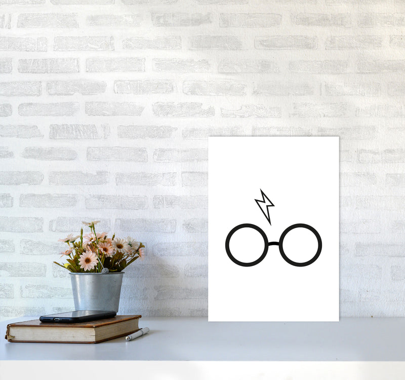 Harry Potter Glasses And Scar Framed Nursey Wall Art Print A3 Black Frame