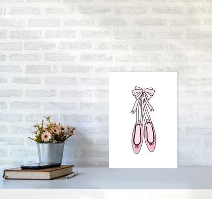 Ballerina Shoes Framed Nursey Wall Art Print A3 Black Frame
