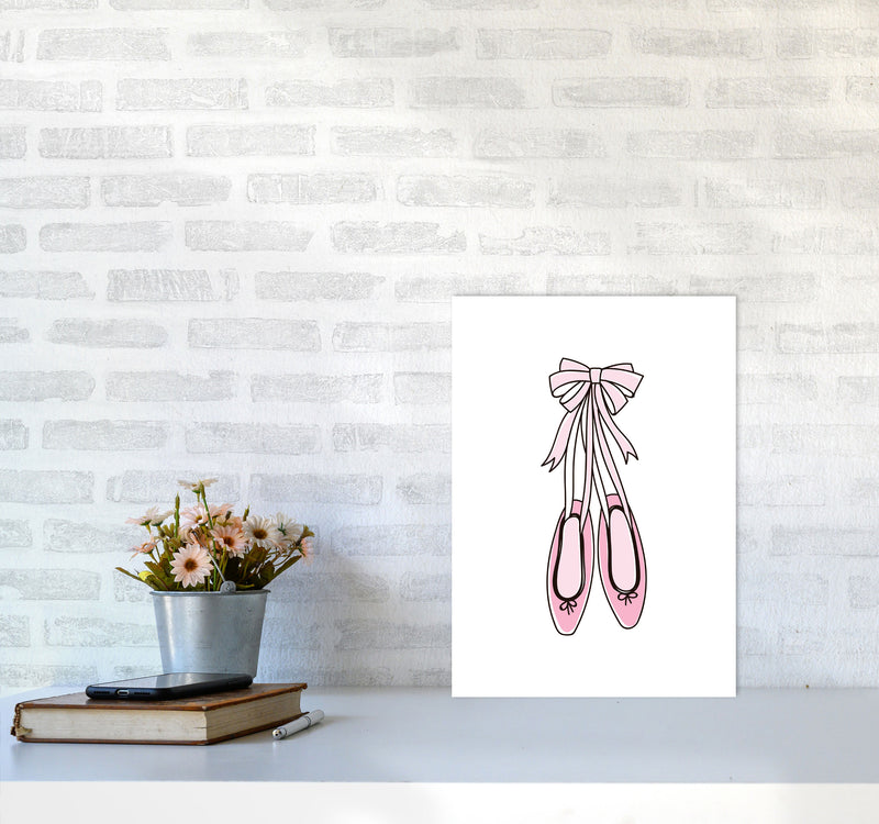 Ballerina Shoes Framed Nursey Wall Art Print A3 Black Frame