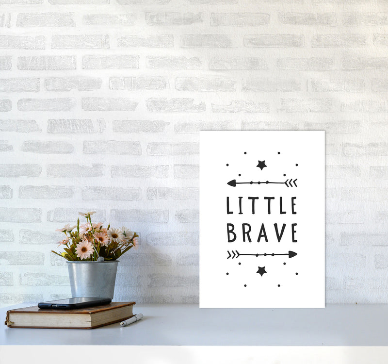 Little Brave Black Framed Typography Wall Art Print A3 Black Frame