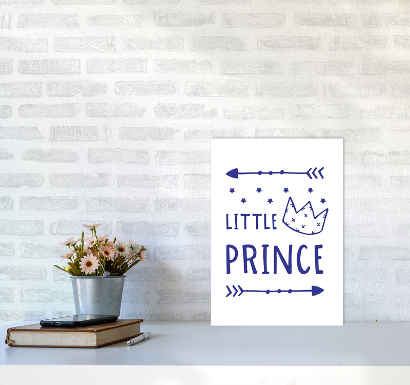 Little Prince Navy Framed Nursey Wall Art Print A3 Black Frame