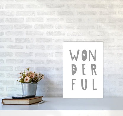 Wonderful Grey Framed Nursey Wall Art Print A3 Black Frame