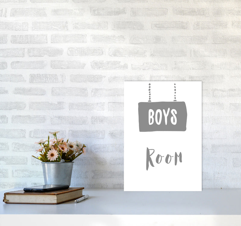 Boys Room Grey Framed Nursey Wall Art Print A3 Black Frame