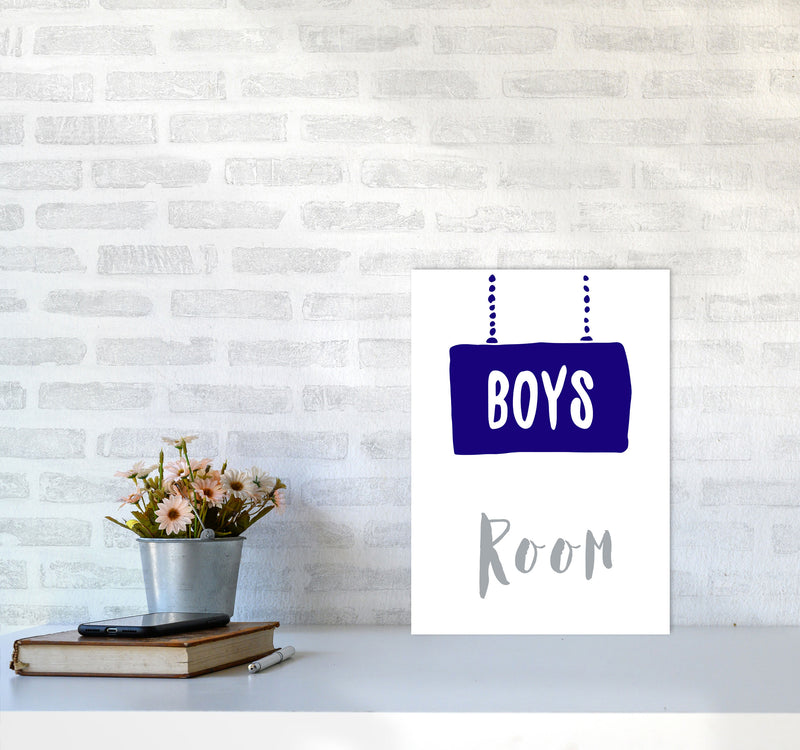 Boys Room Navy Framed Nursey Wall Art Print A3 Black Frame