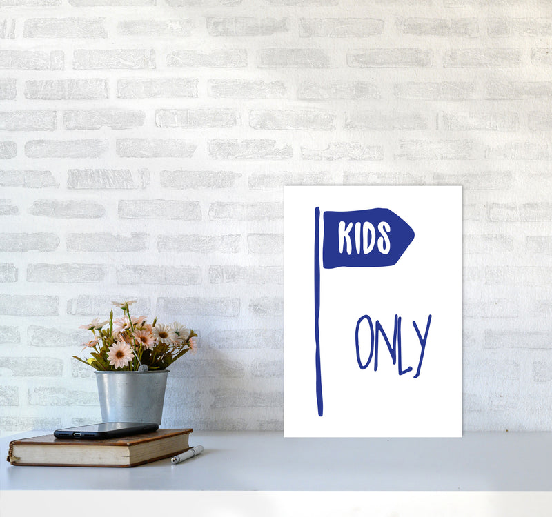 Kids Only Navy Framed Nursey Wall Art Print A3 Black Frame