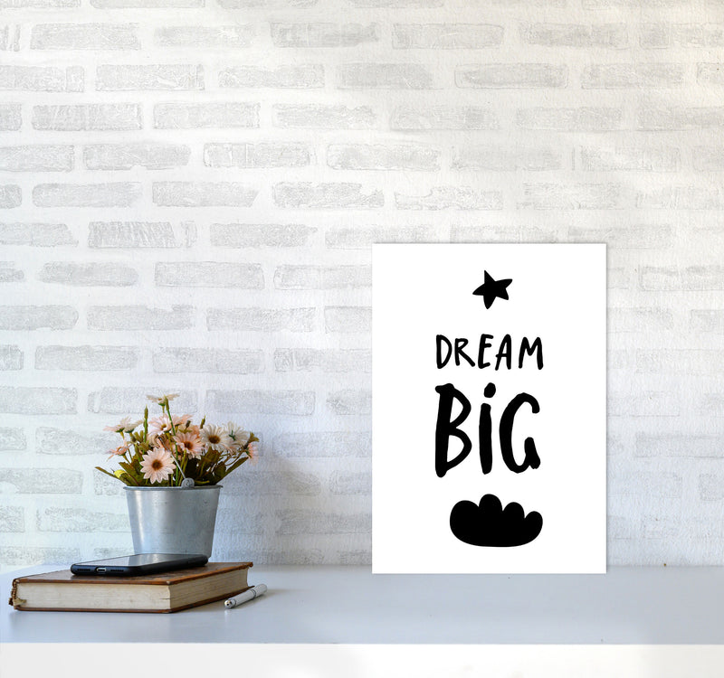 Dream Big Black Framed Typography Wall Art Print A3 Black Frame