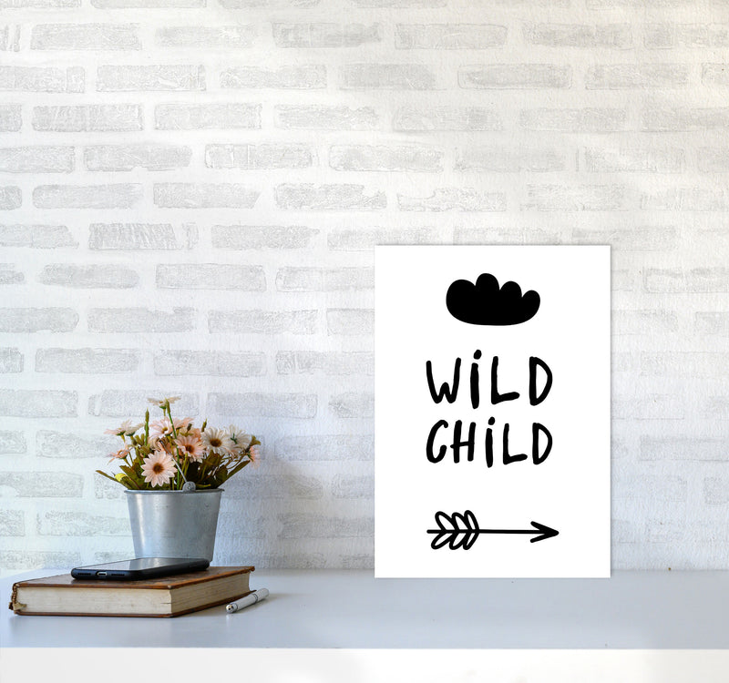 Wild Child Black Framed Nursey Wall Art Print A3 Black Frame