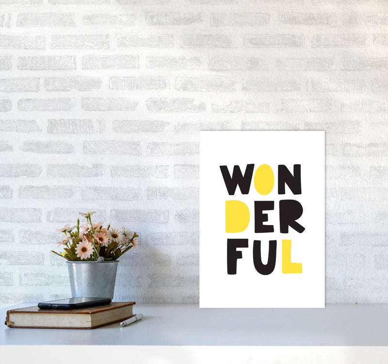 Wonderful Black And Yellow Framed Nursey Wall Art Print A3 Black Frame